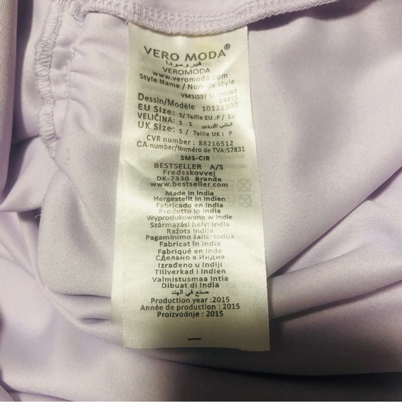 Vero Moda Small Lace Detail Dress in Soft Lavender Lined Chiffon - Picture 4 of 10